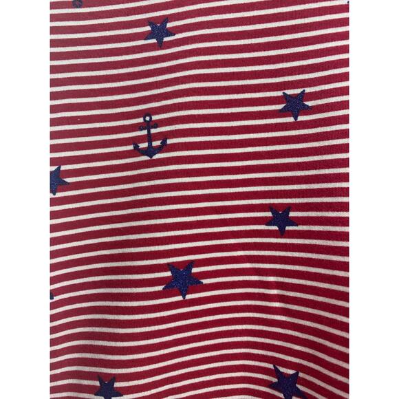 NWT Karen Scott Red Striped Blue Star Anchor Tiered Blouse Women's Size PXL - Picture 6 of 8